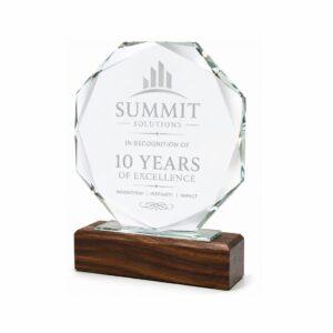 wood octagon crystal